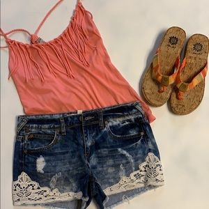 5/$10 Acid Wash & Lace shorts